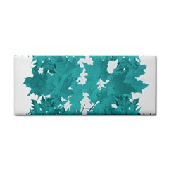 Blue Autumn Maple Leaves Collage, Graphic Design Hand Towel by picsaspassion