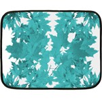 Blue Autumn Maple leaves collage, graphic design Fleece Blanket (Mini) 35 x27  Blanket