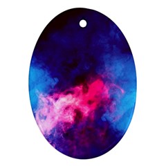 Colorful Pink And Blue Disco Smoke - Mist, Digital Art Ornament (oval) by picsaspassion