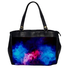 Colorful Pink And Blue Disco Smoke - Mist, Digital Art Oversize Office Handbag by picsaspassion