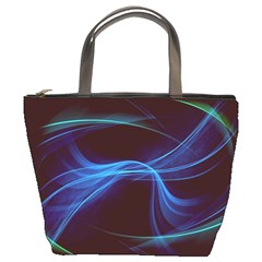Light Waves In Blue And Green, Graphic Art Bucket Bag