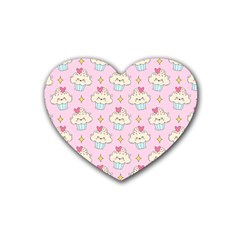 Kawaii Cupcake  Heart Coaster (4 Pack)  by lisamaisak