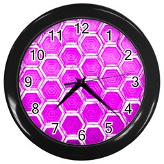 Hexagon Windows Wall Clock (black) by essentialimage