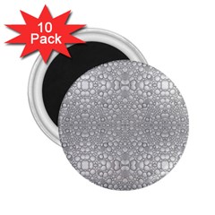 Modern Ornate Geometric Silver Pattern 2 25  Magnets (10 Pack)  by dflcprintsclothing