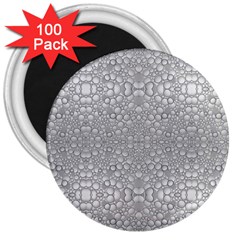 Modern Ornate Geometric Silver Pattern 3  Magnets (100 Pack) by dflcprintsclothing