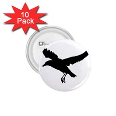 Seagull Flying Silhouette Drawing 2 1 75  Buttons (10 Pack)