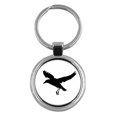 Seagull Flying Silhouette Drawing 2 Key Chain (round)