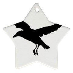 Seagull Flying Silhouette Drawing 2 Star Ornament (Two Sides)