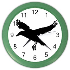 Seagull Flying Silhouette Drawing 2 Color Wall Clock