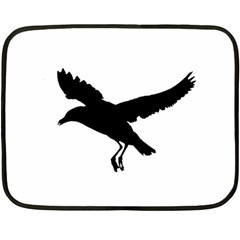 Seagull Flying Silhouette Drawing 2 Fleece Blanket (mini)