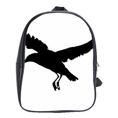 Seagull Flying Silhouette Drawing 2 School Bag (xl) by dflcprintsclothing