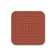 Digital Flowers Rubber Square Coaster (4 Pack)  by Sparkle