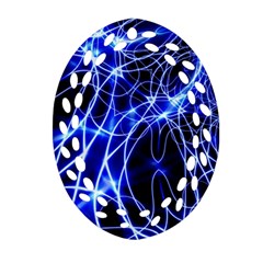 Lines Flash Light Mystical Fantasy Oval Filigree Ornament (two Sides)