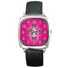 Butterfly Square Metal Watch