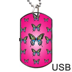 Butterfly Dog Tag Usb Flash (one Side)