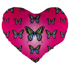 Butterfly Large 19  Premium Heart Shape Cushions