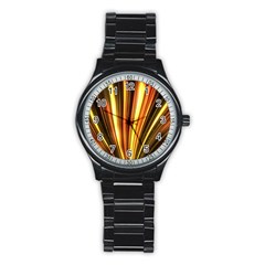 Energy Flash Futuristic Glitter Stainless Steel Round Watch