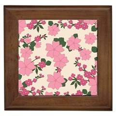 Floral Vintage Flowers Framed Tile