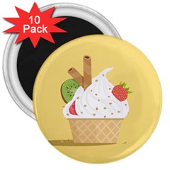 Ice Cream Dessert Summer 3  Magnets (10 Pack) 