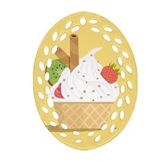 Ice Cream Dessert Summer Oval Filigree Ornament (two Sides)