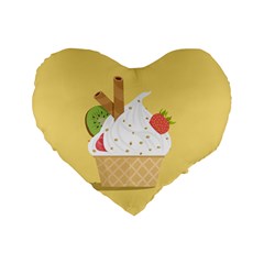 Ice Cream Dessert Summer Standard 16  Premium Heart Shape Cushions