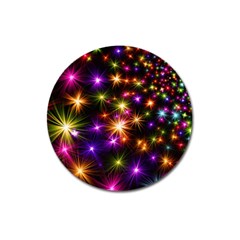 Star Colorful Christmas Abstract Magnet 3  (round) by Dutashop