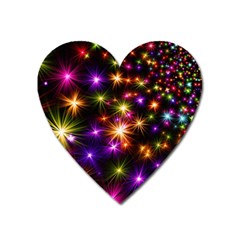 Star Colorful Christmas Abstract Heart Magnet