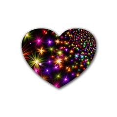 Star Colorful Christmas Abstract Heart Coaster (4 Pack) 