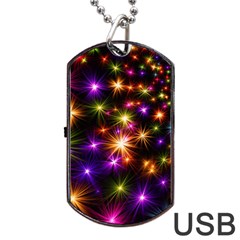 Star Colorful Christmas Abstract Dog Tag Usb Flash (one Side)