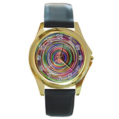 Vectors Background Round Gold Metal Watch