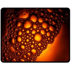 Bubbles Abstract Art Gold Golden Double Sided Fleece Blanket (medium) 