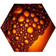 Bubbles Abstract Art Gold Golden Wooden Puzzle Hexagon by Dutashop