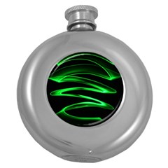 Green Light Painting Zig-zag Round Hip Flask (5 Oz)