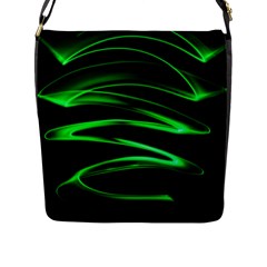 Green Light Painting Zig-zag Flap Closure Messenger Bag (l)
