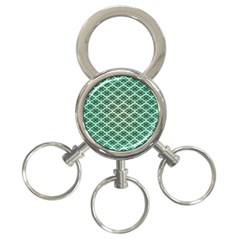 Pattern Texture Geometric Pattern Green 3-ring Key Chain