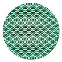 Pattern Texture Geometric Pattern Green Magnet 5  (round)