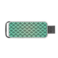 Pattern Texture Geometric Pattern Green Portable Usb Flash (two Sides) by Dutashop