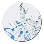 Music Notes Round Mousepads Front