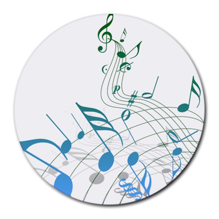 Music Notes Round Mousepads