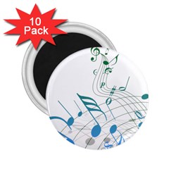 Music Notes 2 25  Magnets (10 Pack) 