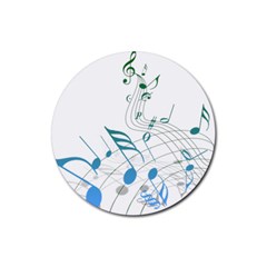 Music Notes Rubber Round Coaster (4 Pack) 