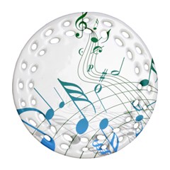 Music Notes Ornament (round Filigree)