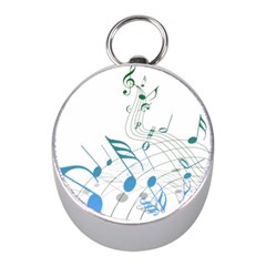 Music Notes Mini Silver Compasses
