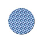 Blue Pattern Scrapbook Magnet 3  (Round) Front