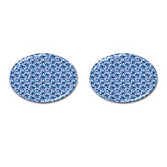 Blue Pattern Scrapbook Cufflinks (oval)