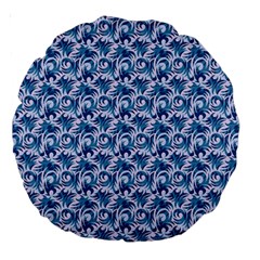 Blue Pattern Scrapbook Large 18  Premium Round Cushions