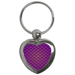 Pattern Texture Geometric Patterns Purple Key Chain (heart)