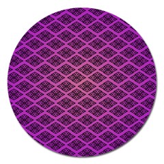 Pattern Texture Geometric Patterns Purple Magnet 5  (round)