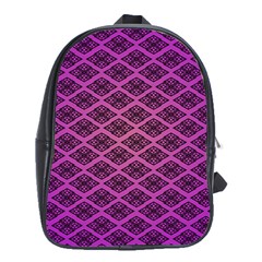 Pattern Texture Geometric Patterns Purple School Bag (xl)