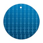 Background Texture Pattern Blue Ornament (Round) Front